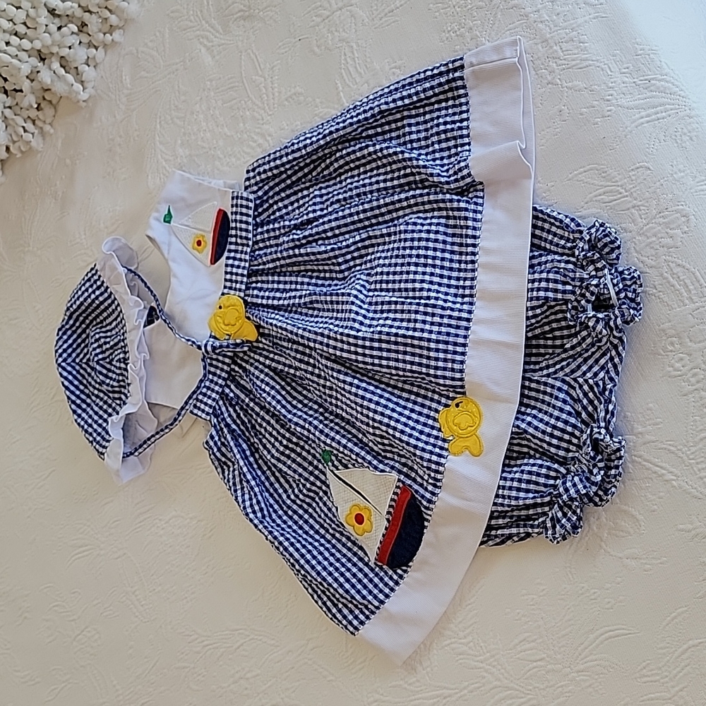 Vintage Samara Seersucker 3 PC Baby Set 24 Months